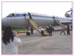 Эвакуация пассажиров с самолета фото
