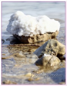 Мертвое море - камень, покрытый солью фото