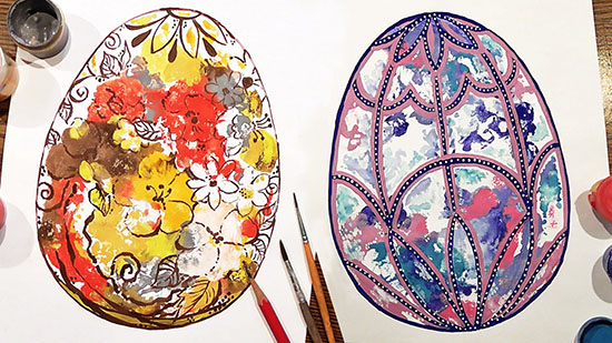 Как нарисовать яйцо и кулич на Пасху поэтапно карандашом