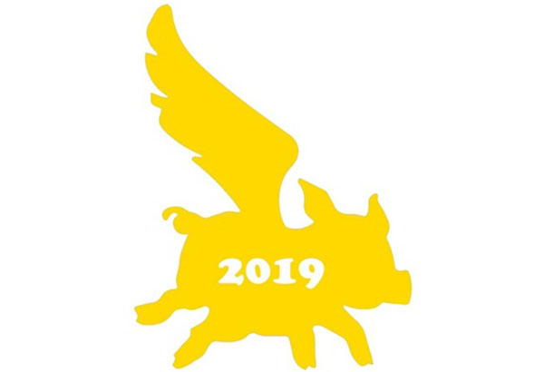 Трафареты на Новый 2019 год Свиньи для украшения окон (формат А4)